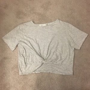 Striped White & Black Top